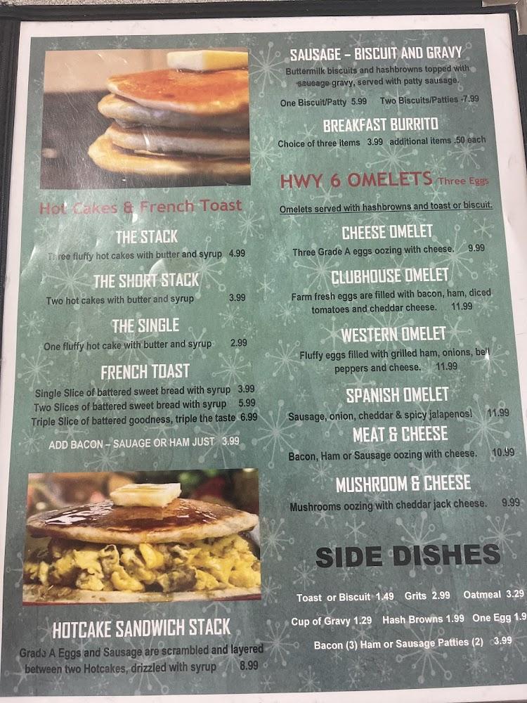 Highway 6 Cafe Menu image 2
